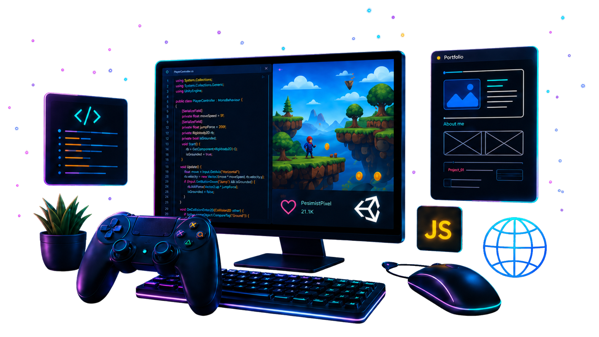 Yazılım ve oyun geliştirme görseli